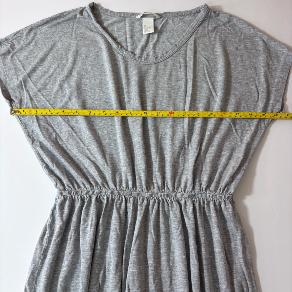 H&M Basic Short Sleeve Women's Jersey Midi Dress Waist Defined Gray Size Small - Picture 8 of 11